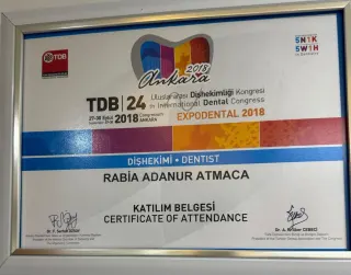 Uzm. Dt. Rabia Adanur Atmaca profilinde yer alan galeri fotoğrafı.