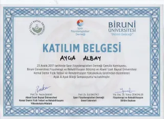 Uzm. Fzt. Ayça Albay profilinde yer alan galeri fotoğrafı.