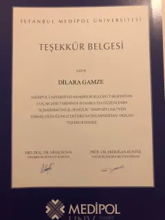 Uzm. Dkt. Dilara Gamze Aydın profilinde yer alan galeri fotoğrafı.