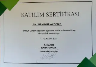 Dyt. İrem Nur Tepe profilinde yer alan galeri fotoğrafı.