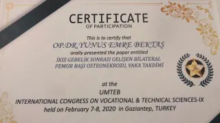 Op. Dr. Yunus Emre Bektaş profilinde yer alan galeri fotoğrafı.