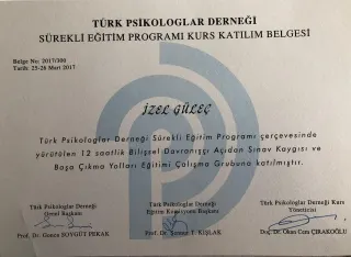 Uzm. Psk. İzel Güleç Karpuzoğlu profilinde yer alan galeri fotoğrafı.