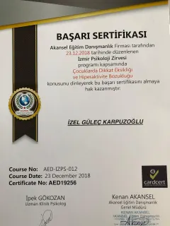 Uzm. Psk. İzel Güleç Karpuzoğlu profilinde yer alan galeri fotoğrafı.